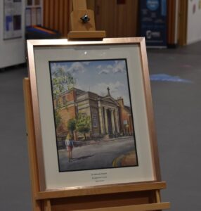 Former student Agnieszka Procajlo has her work on display at the University Studies at West Suffolk College's Inter Faith Week art exhibition
