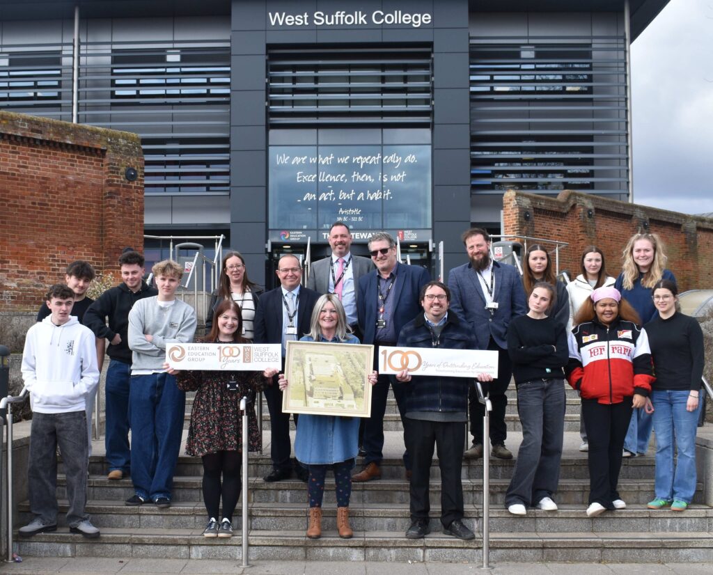 West Suffolk College students and staff get ready to celebrate their centenary