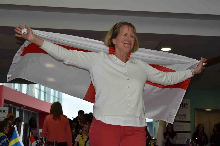 Anthea Maunder from One Sixth Form College flew the flag for England