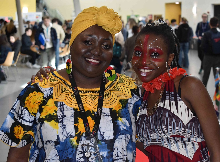 Sharon Mangoma and her daughter celebrate culture day at One Sixth Form College