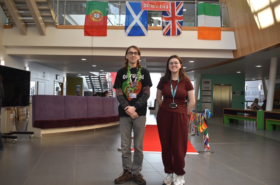 Cass and Lexie - students from One Sixth Form College - who helped organise the Culture Day