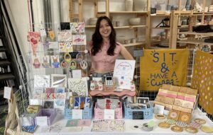 Charlotte Miller - a former student selling her wares at Claires House