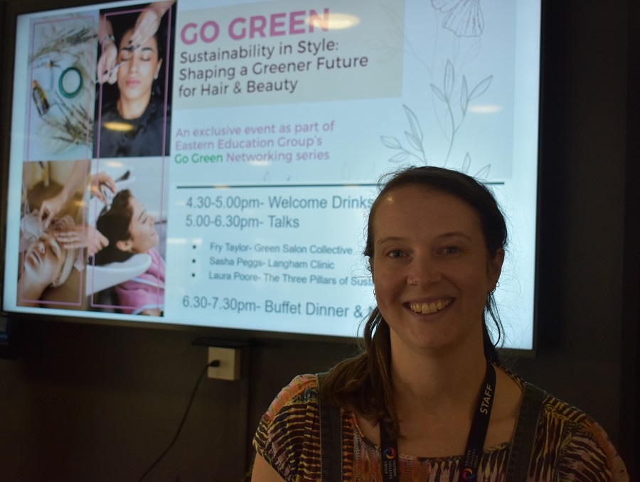 Emily Streatfield the organiser of the latest Go Green event held in Edmunds Restaurant inside the grounds of West Suffolk College