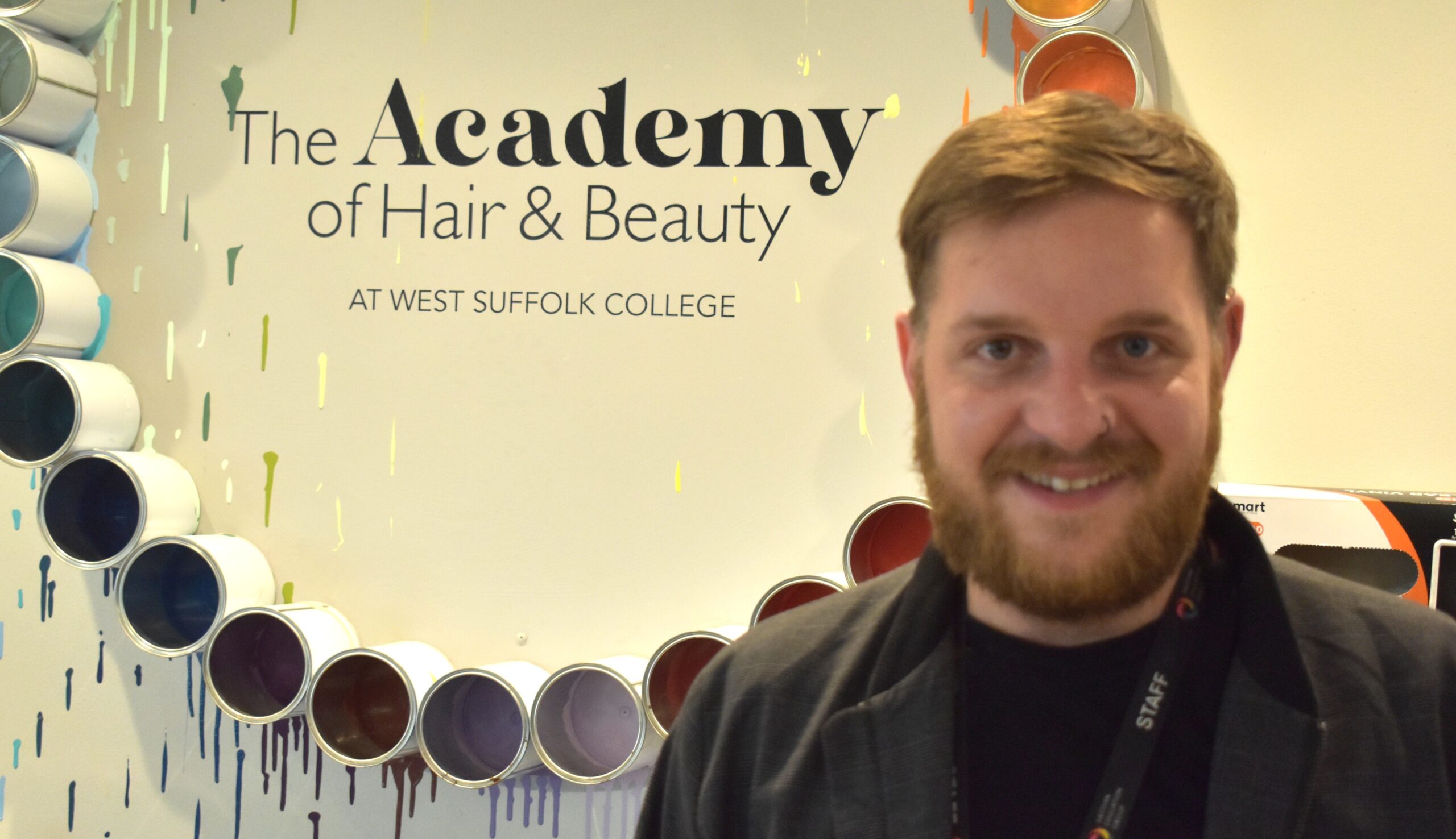 Ryan Hathaway at the West Suffolk College Academy of Hair and Beauty - Ryan just received a national teaching award