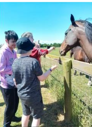 Peile Centre students with horse