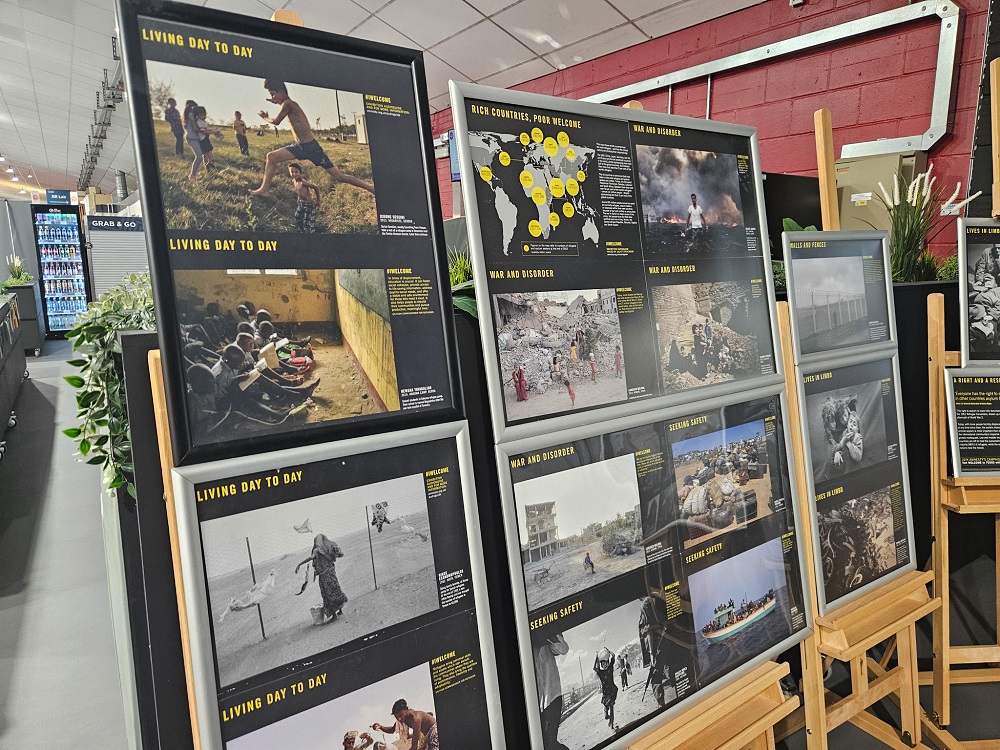 Guests at the refugee picnic were able to view a powerful photographic exhibition highlighting the journeys and resilience of refugees across the world
