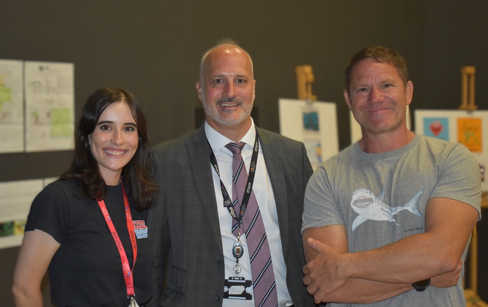 Amy Meek from Kids Against Plastic with Andrew Adamson and Steve Backshall