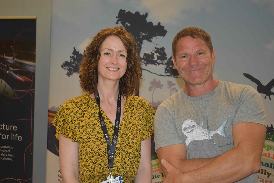 Nina Hart, Head of Sustainability at Eastern Education Group with Steve Backshall