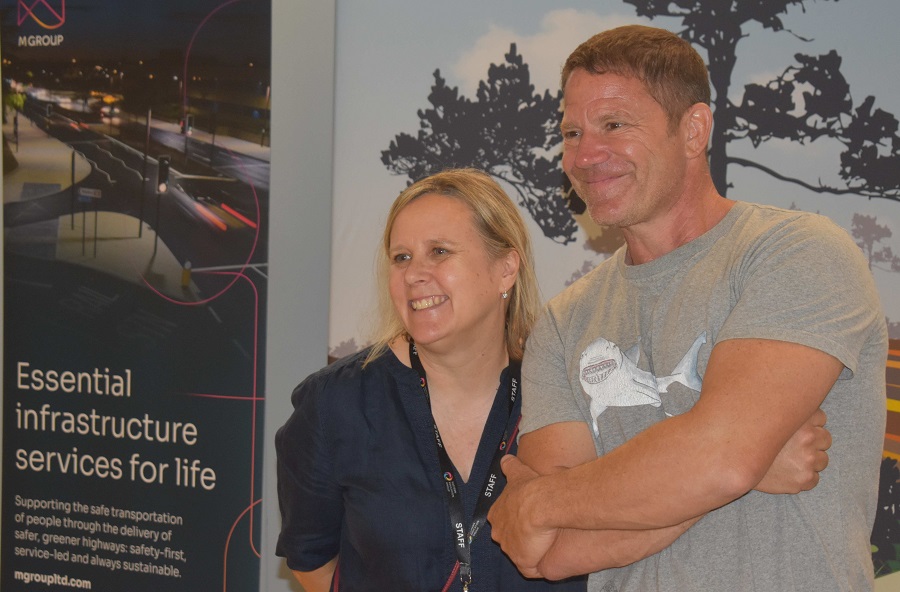 Sally Fuller with Steve Backshall