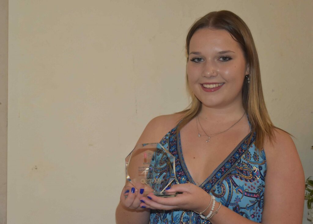 Esther Race from Great Waldingfield near Sudbury with her Equality, Diversity and Inclusion award.