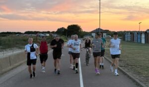 People running in an ultramarathon