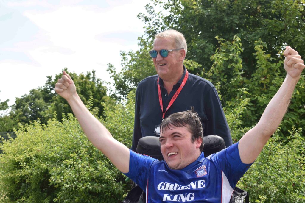 Harrison Mayhew-Kemp celebrates after completing the ice bucket challenge and raising over £300.00 for MND