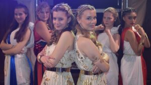 Performers from Olympiaganza rehearse for a four night run of a fun and energetic play about Greek Mythology