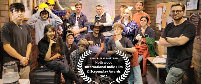 The crew from The Sheriff are proud to have won an award for best short film by the Hollywood International Indie Film and Screenplay Awards 2025