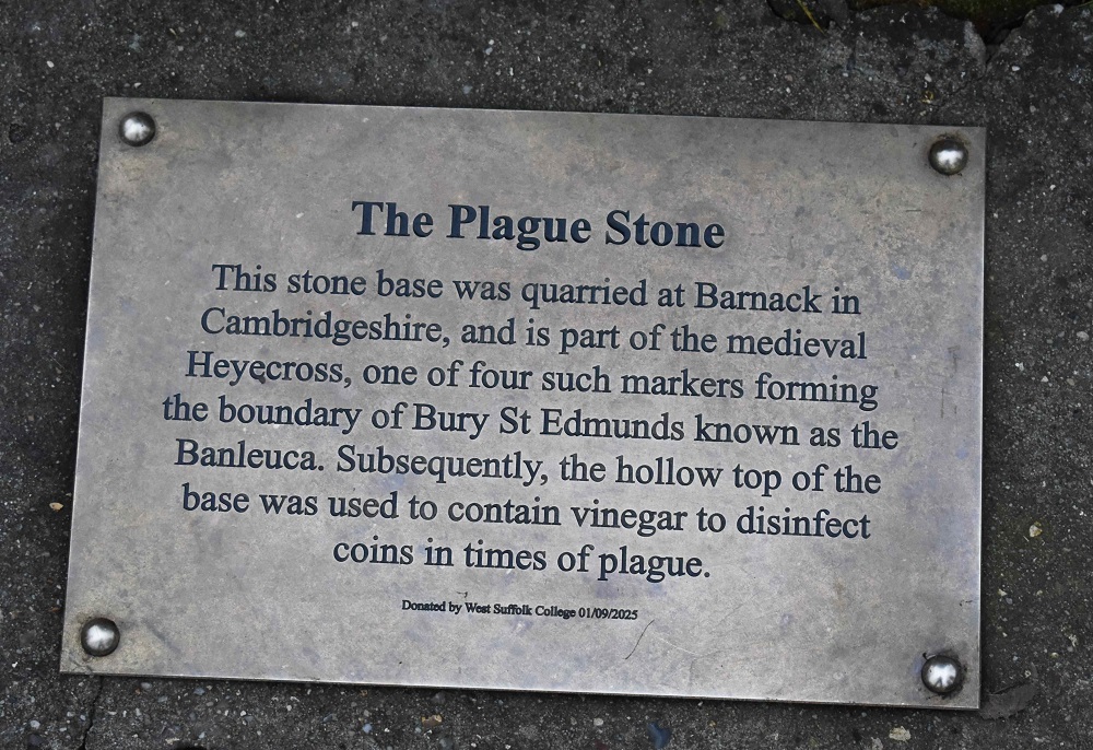 Eastern Education Group donated this plaque to the town of Bury St Edmunds.
