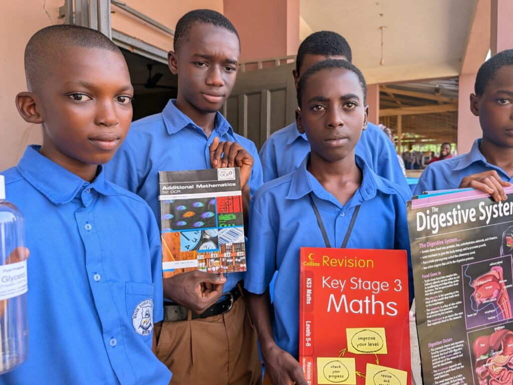 Students in Ghana with donated books