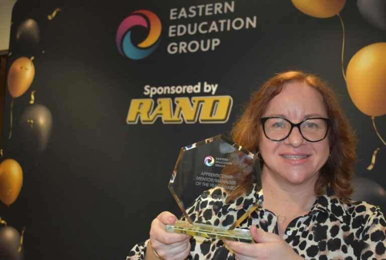 Julie Curry won the Apprenticeship Mentor of the Year at the annual Eastern Education Group Awards
