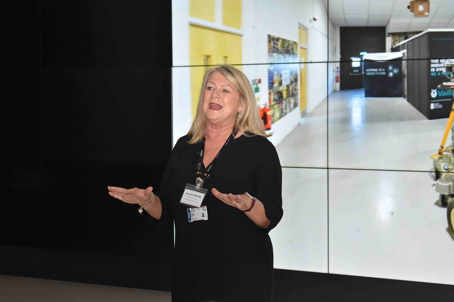 Laraine Moody from Eastern Education Group at the opening of the new Gene Haas Manufacturing Centre