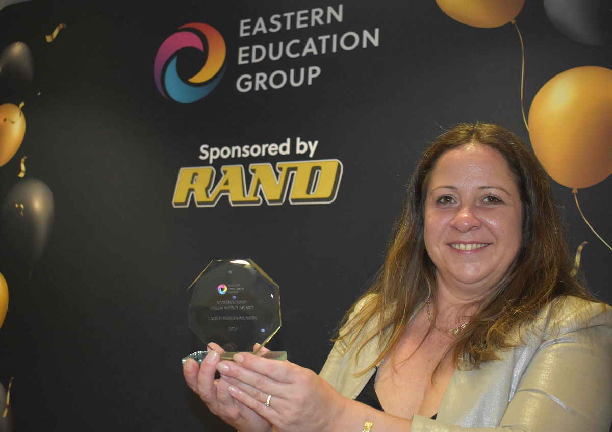 Laura Herrara-Muartin from Cambridge won the Green Impact Apprenticeship Award - photos by Eastern Education Group