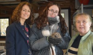Nina Hart, Olivia Radcliffe from Eastern Education Group and Paula Baker from Prickles Hedgehog Charity - photo by Eastern Education Group