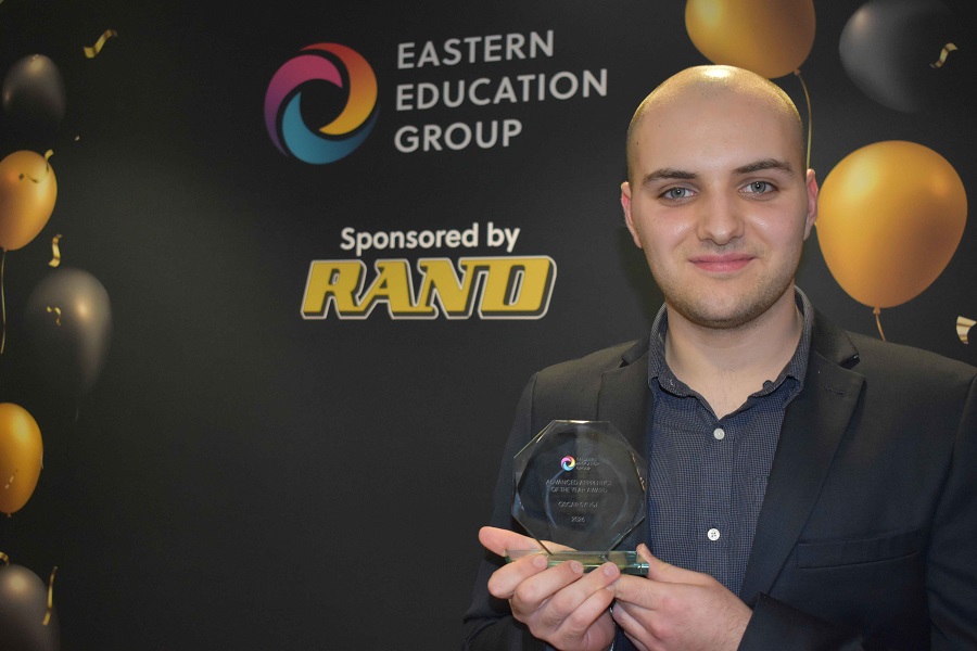 Oscar Synge scooped the Eastern Education Group Advanced Apprentice of the year prize
