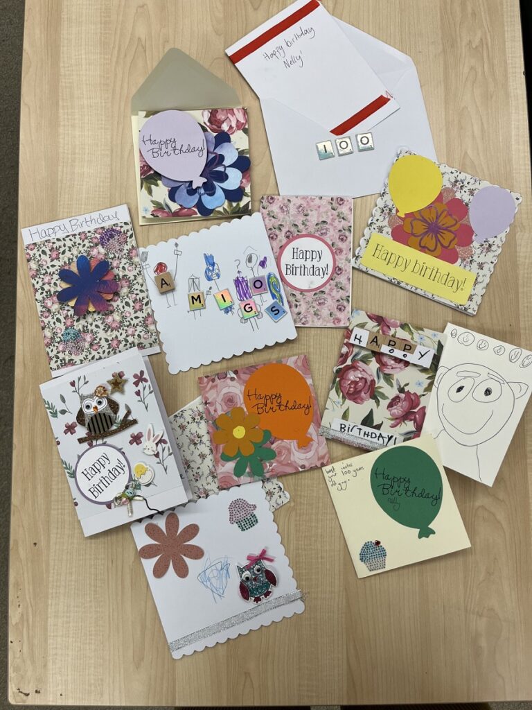 Cards for Nelly created by Duke of Lancaster school in Norfolk - photo by Eastern Education Group