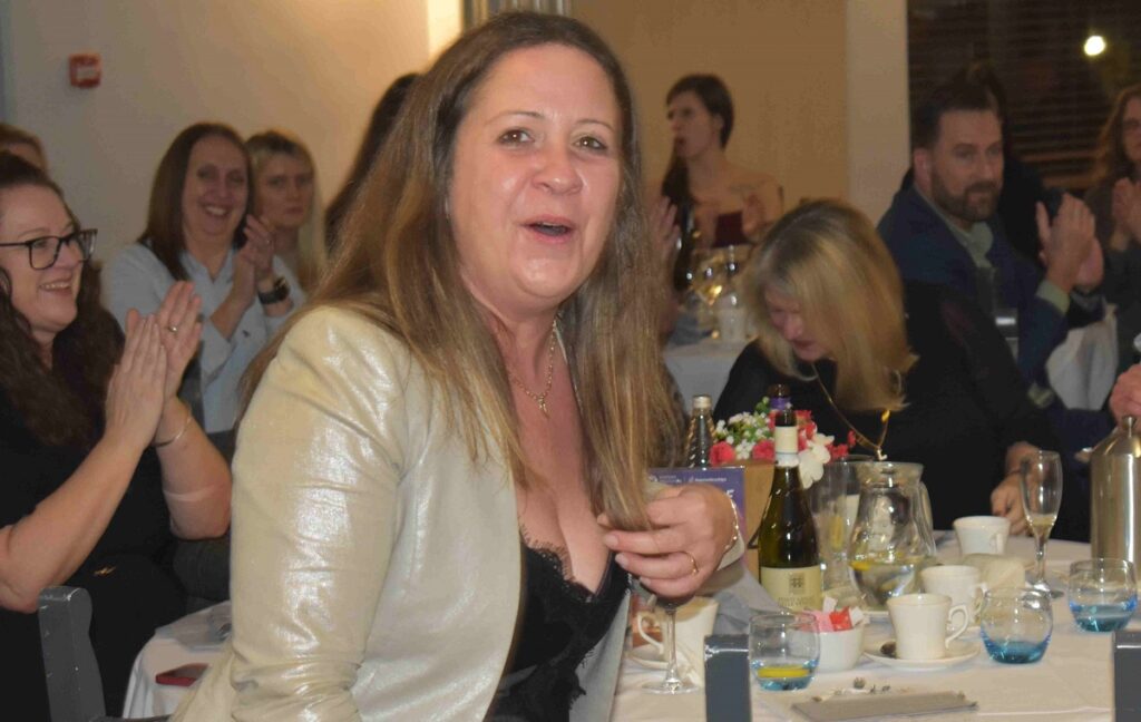 Laura Herrara-Muartin from Cambridge finds out she is the overall Eastern Education Group apprentice of the year