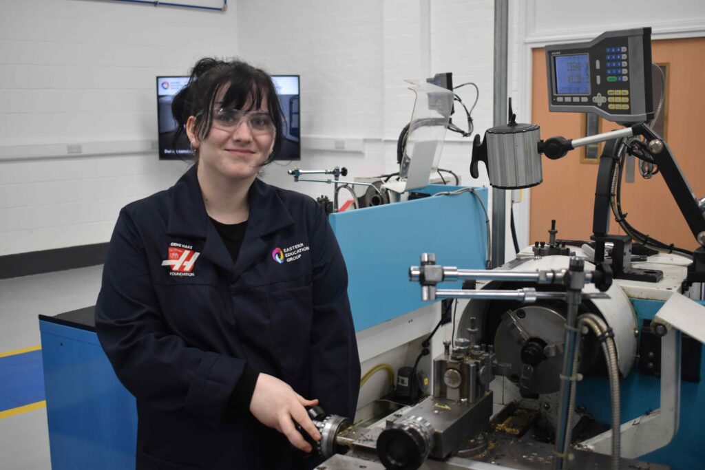 Niamh Driver - a student at Eastern Education Group in the new Haas Manufacturing Centre