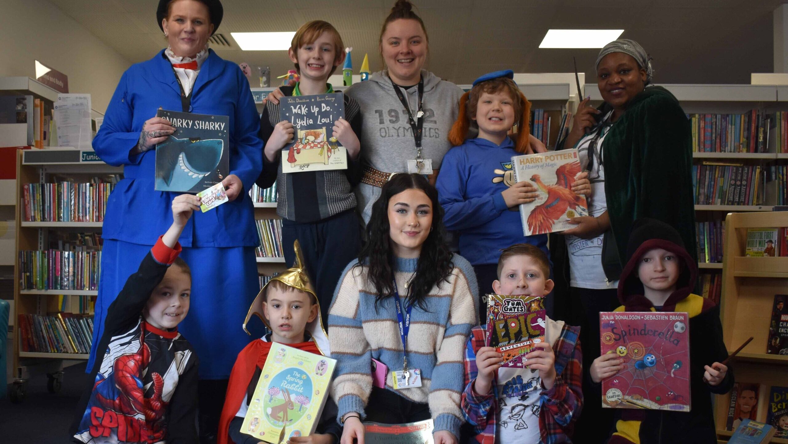 Duke of Lancaster school at the library in Fakenham celebrating World Book Day