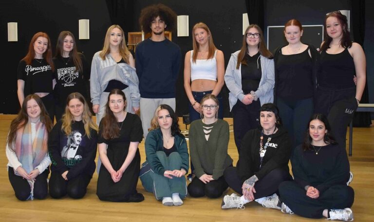 students from One Sixth Form College are up for a national award in the ensemble category for their work in The Addams Family