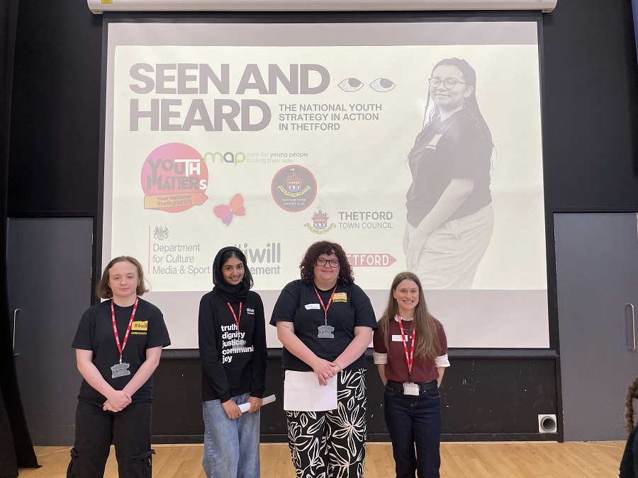 Students from Abbeygate Sixth Form and West Suffolk College recently played a key role in leading the Youth Matters: Seen and Heard event held on 10th March at Thetford Academy, bringing together young people, local leaders and national representatives to discuss how youth voices can help shape the future of their communities.