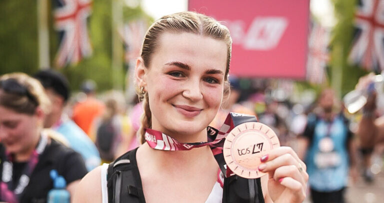 Ruby Nugent completes the London marathon photo supplied by Ruby Nugent via Sportograf e1778069320527