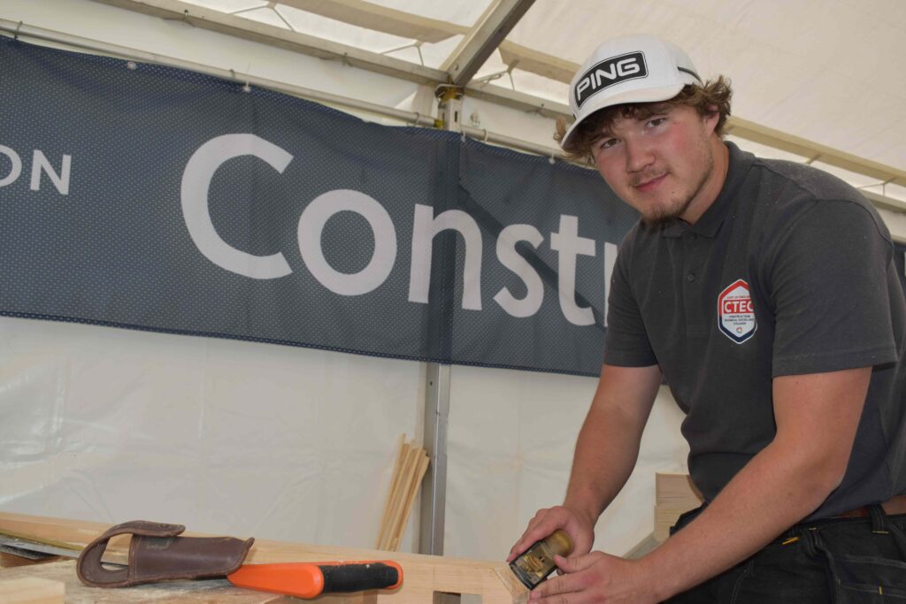3 Theo Cass from West Suffolk College at the 2026 Suffolk Show putting construction in the spotlight