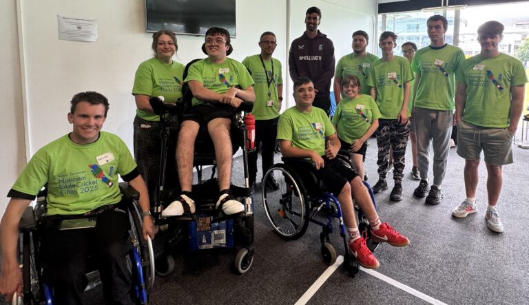 4 Reece Topley with the One Sixth Form College cricket table team in 2025 at Lords