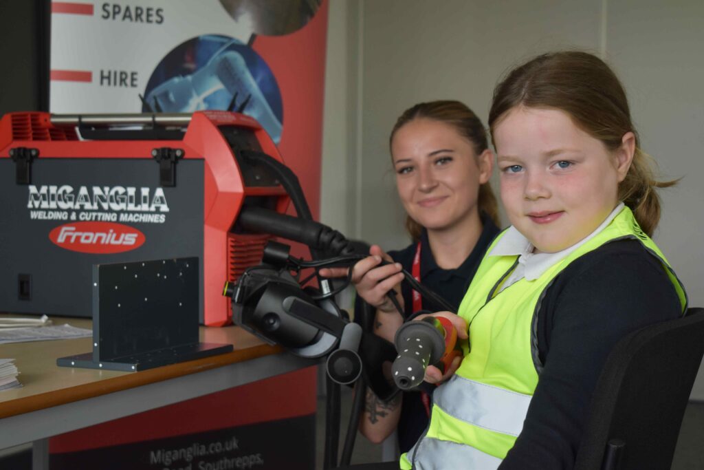 Two colleges collaborate by creating ‘unique’ careers event for kids 8 3 A youngster from Roman Hill learns all about welding thanks to a session from MigAnglia