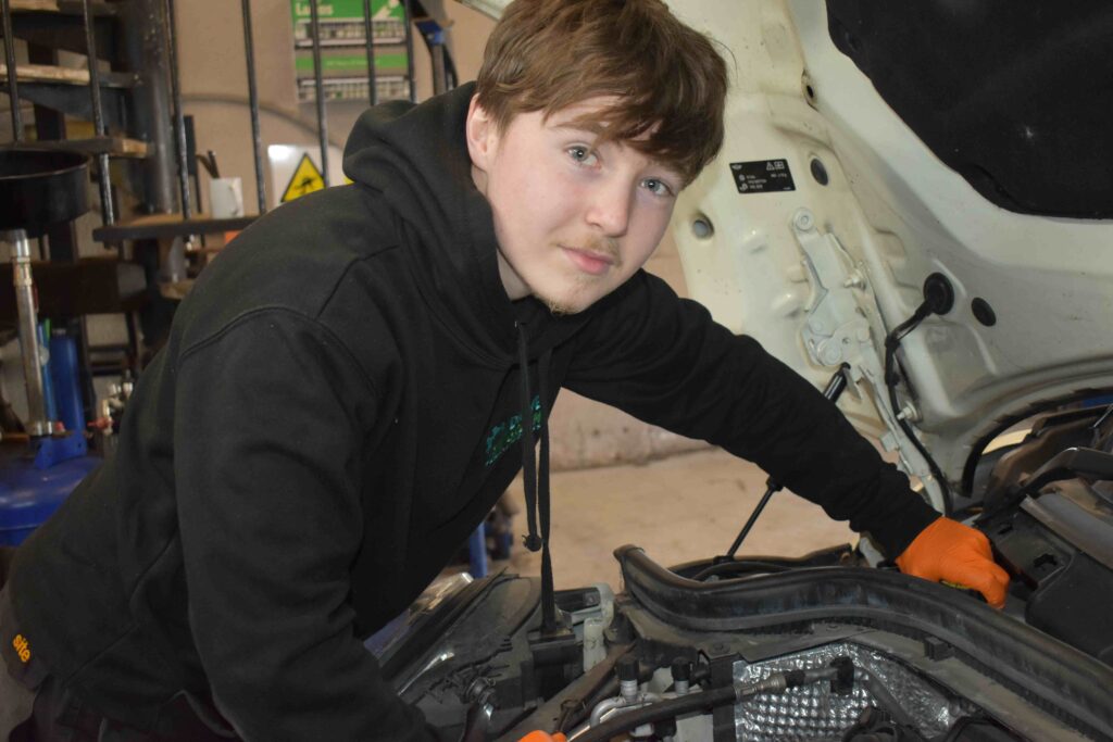 3 Leo Nash from West Suffolk College has been given a part time role at Drive Green Vehicle Services after impressing boss Dave Wilson