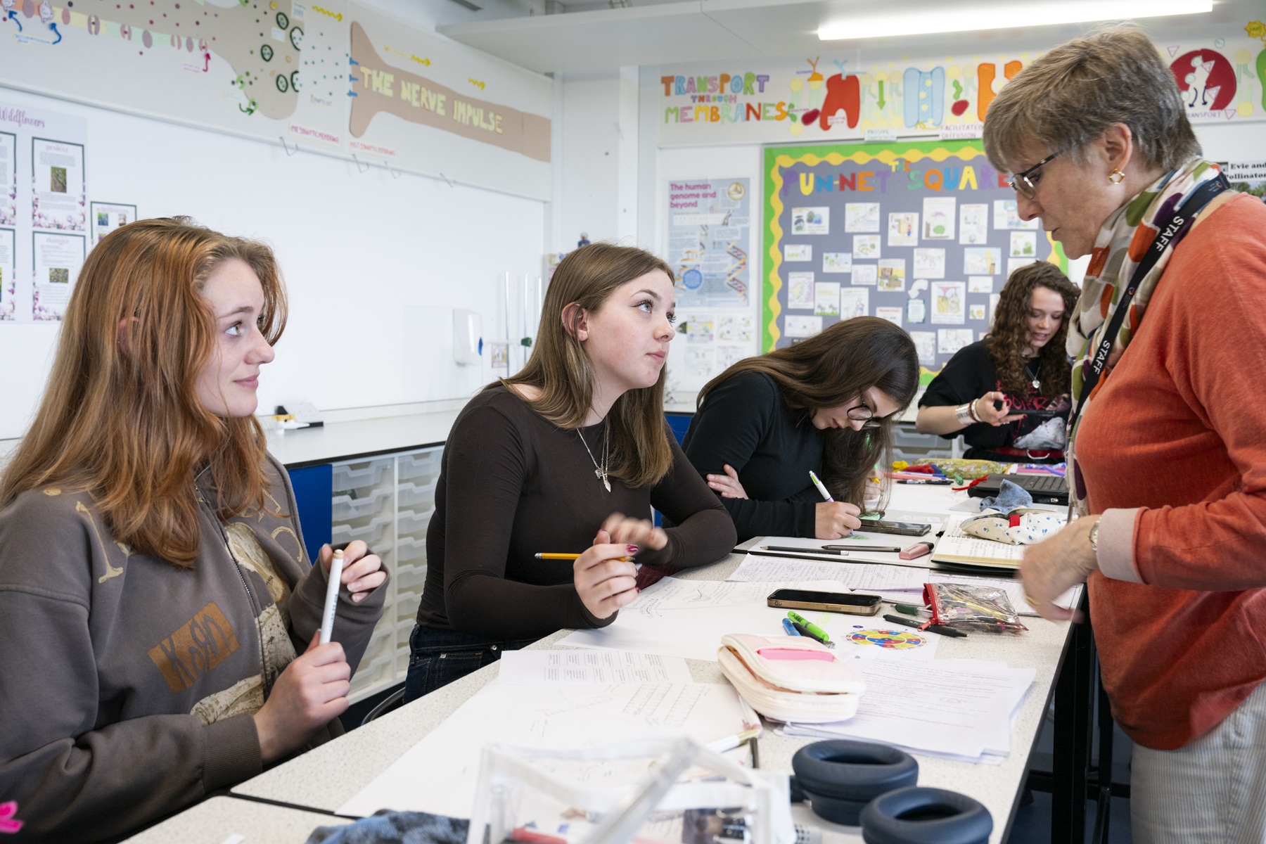 students with a teacher