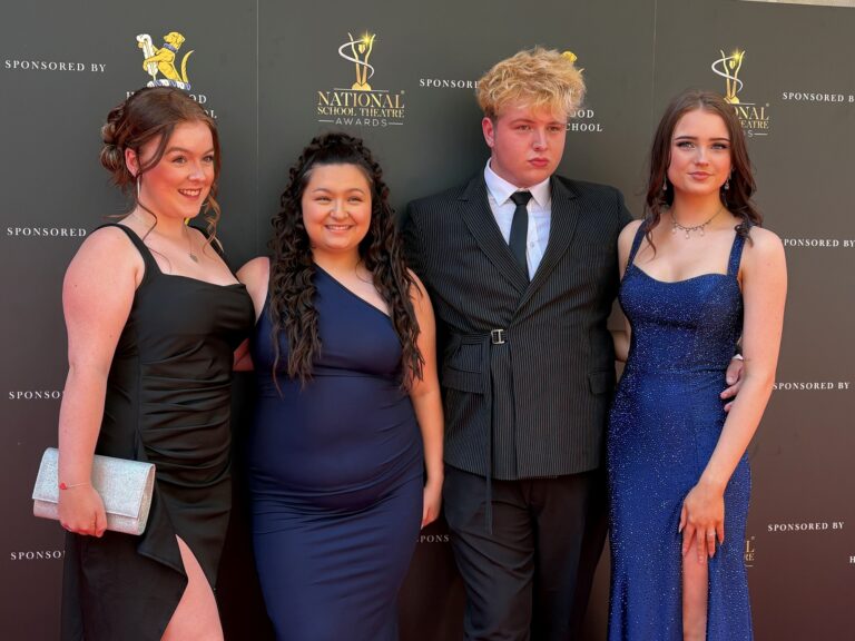 Students from One Sixth Form College at the 2026 National School Theatre Awards.