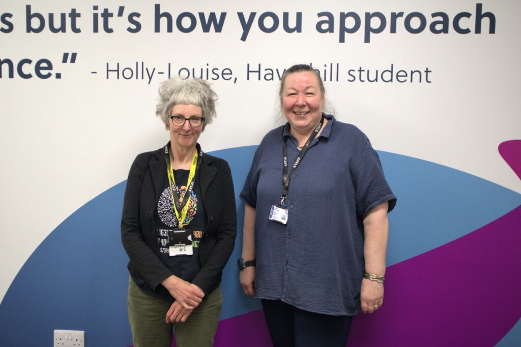 Young Students visit Haverhill for career event for kids - Skills Escalator Day 2 Victoria Fiebelkorn (left) and Elaine Simmons (right) have been running Skills Escalator Days for the last 5 years