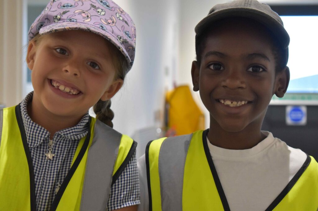 Cambridgeshire training centre gives over 150 primary school children a window into the world of work - Skills Escalator Day 9 Atlanta and Sol from Kingsfield at the Skills Escalator Day - Sol said the vent was fun and exciting