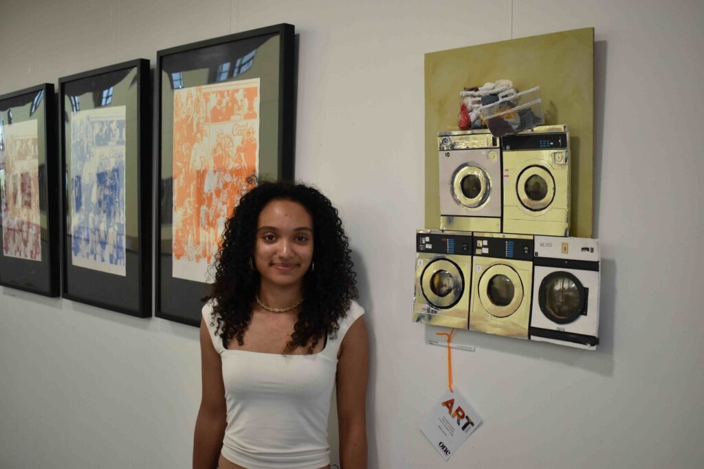 Talented artists brush up nicely as they are celebrated during annual One Sixth Form College Ipswich art extravaganza 3 Myia Jones from ONE received a principals award for her art