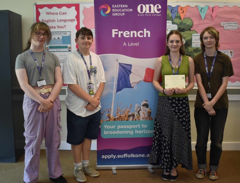 3 A team from One Sixth Form College won second prize in a national pop song contest run by the Institut Francais