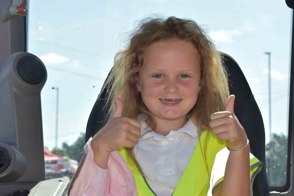 Cambridgeshire training centre gives over 150 primary school children a window into the world of work - Skills Escalator Day 10 A youngster from Glebelands find out how to use a digging machine