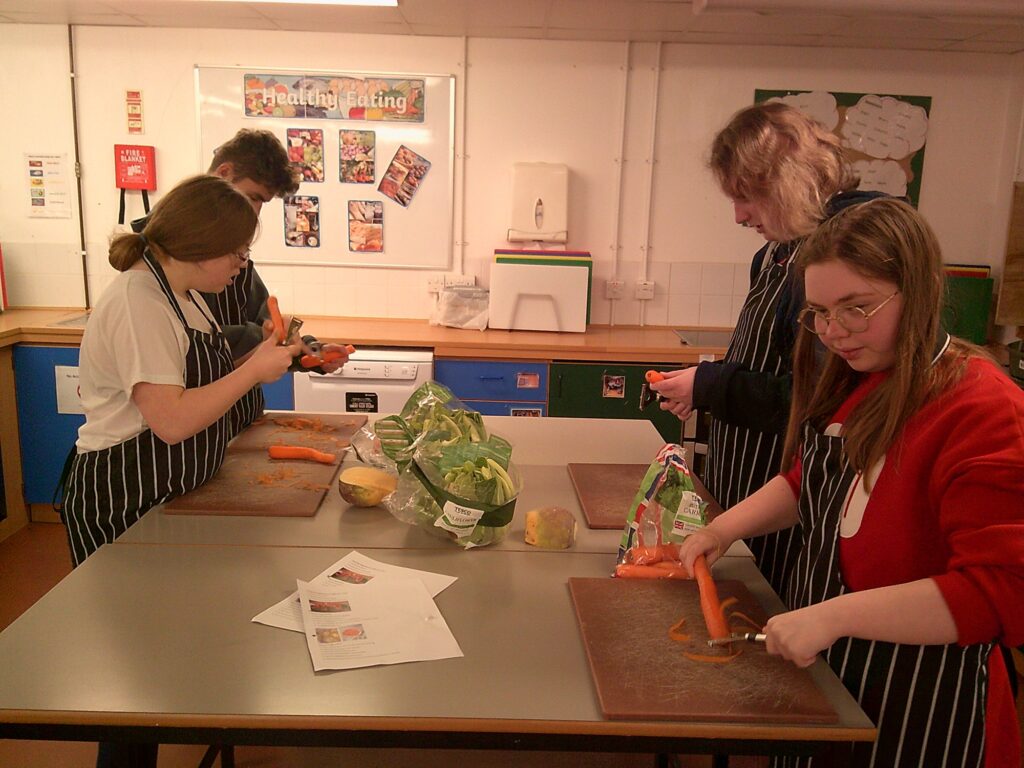 Students cooking