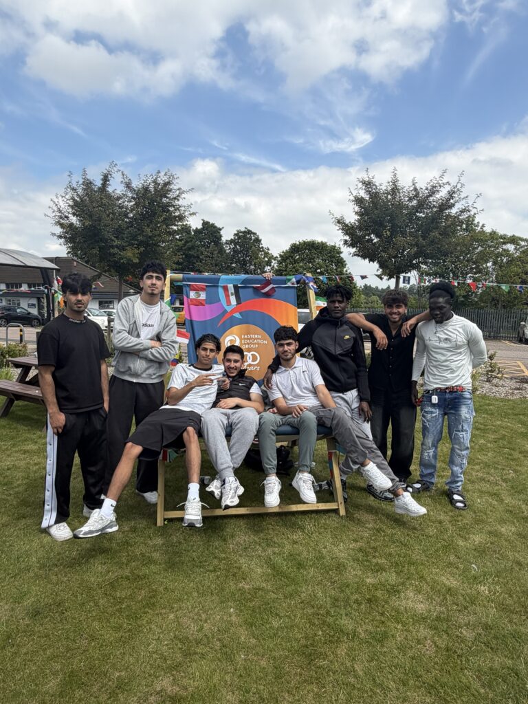 People celebrating at the refugee picnic