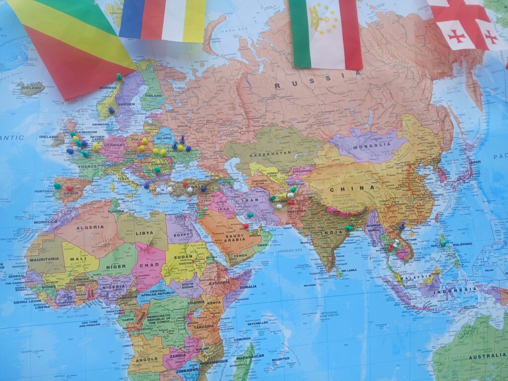 The map of the world