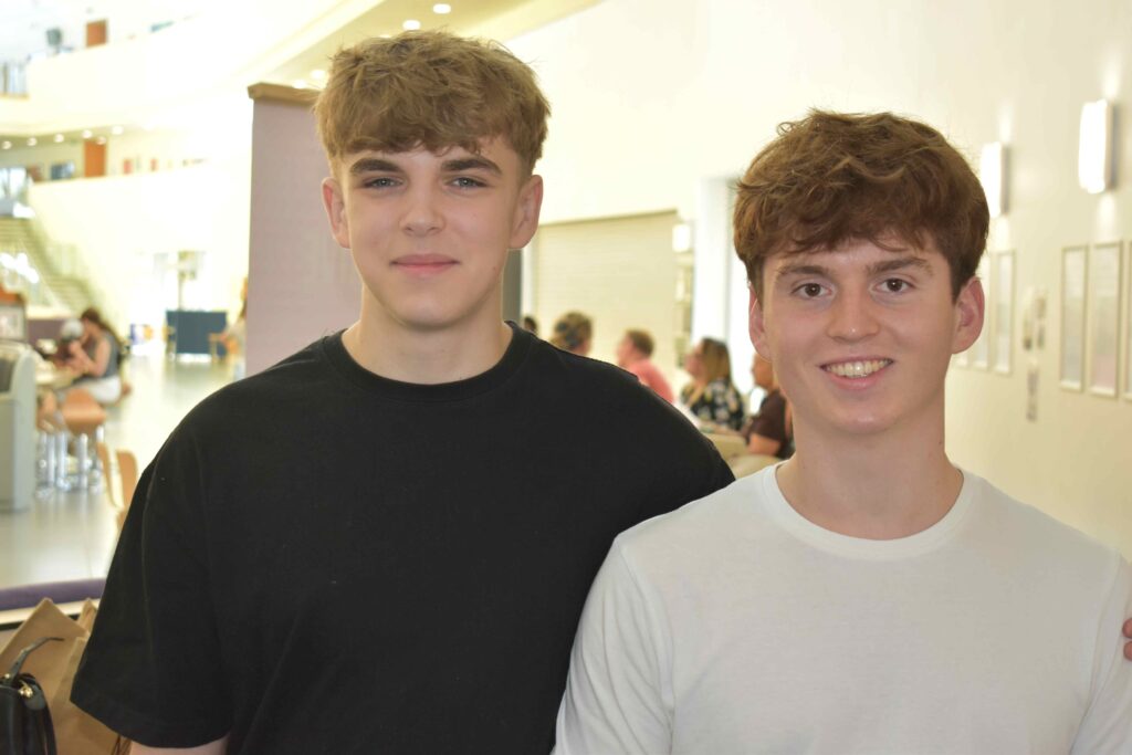 Exceptional results and extraordinary stories define another successful year at One Sixth Form College 6 Toby Osborne and Ryan McGuinness from One Sixth Form College celebrating getting the grades they need to go to university