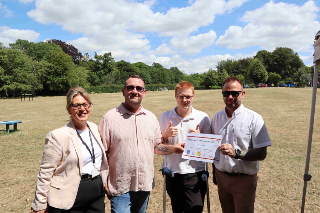 The students were each presented with a certificate to mark the completion of the course