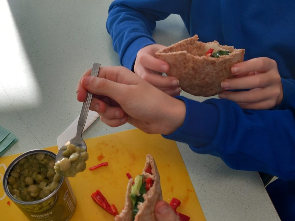 The students were encouraged to experiment with trying a wide range of foods, even if they had never eaten them before