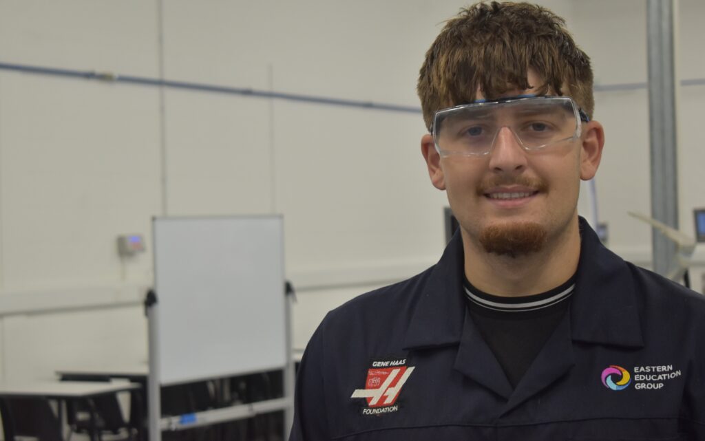Dominic - an apprentice from Eastern Education Group loves manufacturing and thinks engineering helps run the world
